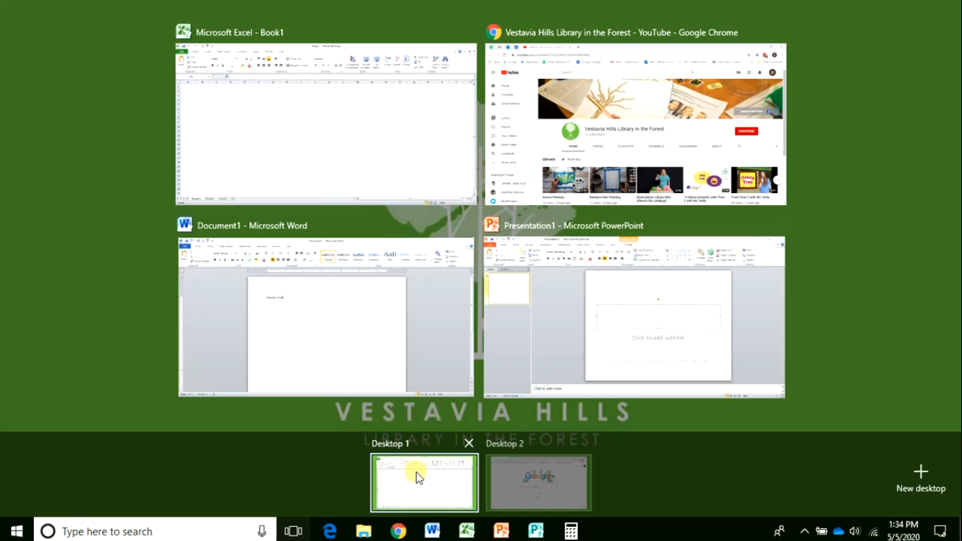 create multiple desktops in Windows 10